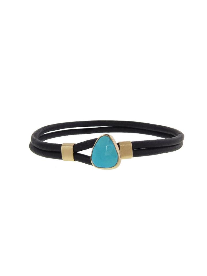 Jamie Joseph Leather Cord Bracelet - Sleeping Beauty Turqouise