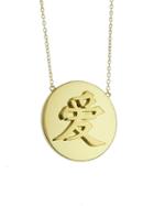 Jennifer Meyer Love Chinese Symbol Pendant In Yellow Gold