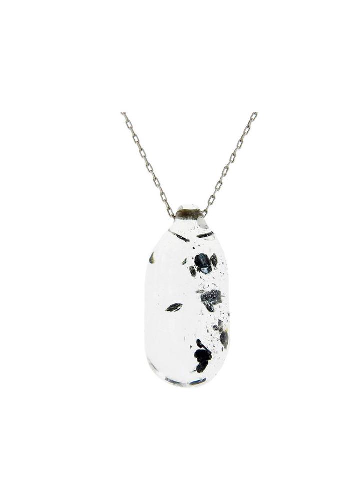 Ten Thousand Things Rock Crystal Bullet Pendant On Sterling Silver Necklace