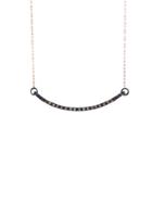 Ariko Curved Bar Pendant With Diamonds