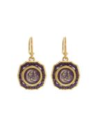 Armenta Petite Decagon Coin Earrings With Madonna And Child