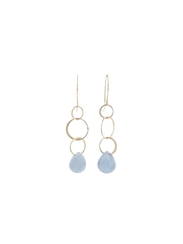 Melissa Joy Manning Three Circle Blue Opal Drop Earrings