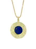 Jennifer Meyer Pave Diamond And Lapis Inlay Evil Eye Necklace - Yellow Gold