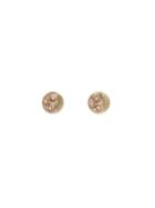 Melissa Joy Manning Rose And Yellow Gold Circle Earrings With Diamonds