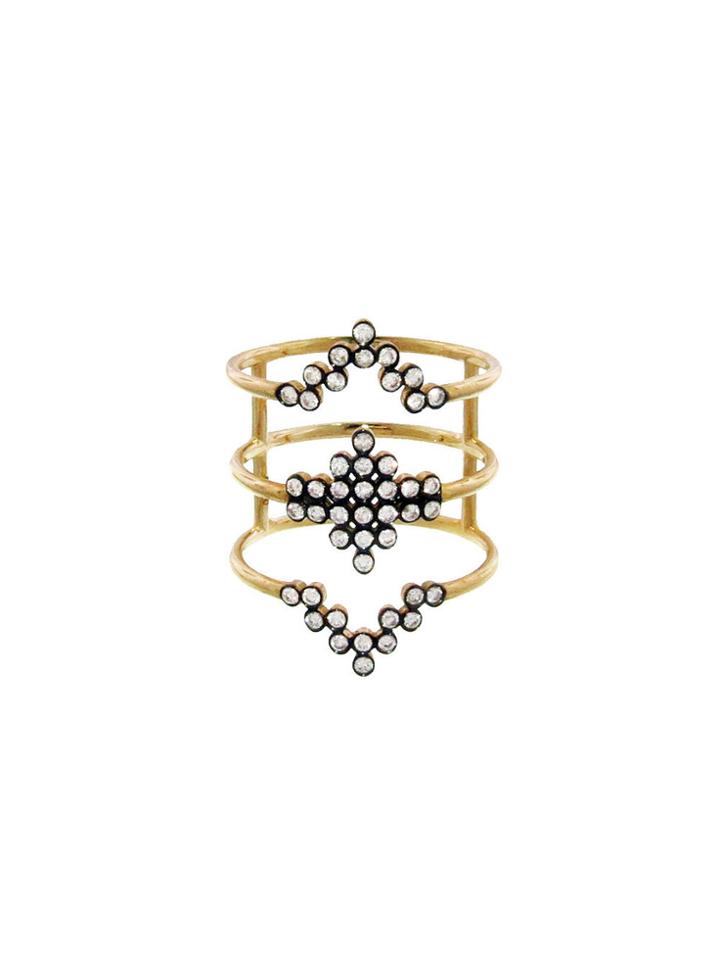 Yannis Sergakis Triple Stacked Diamond Charni?res Ring - Yellow Gold