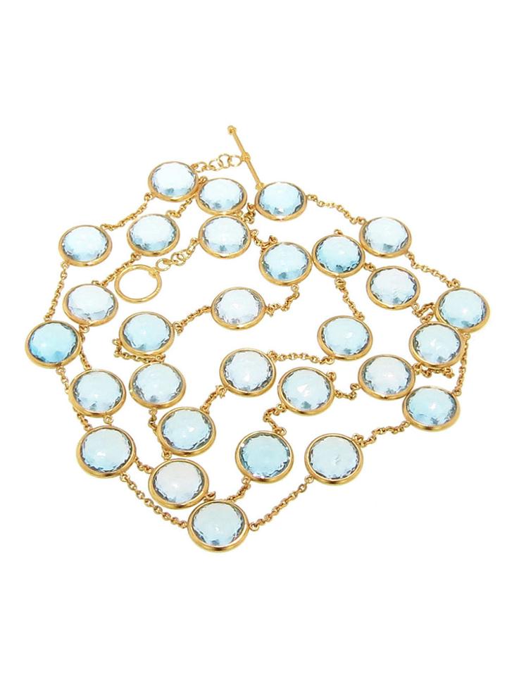 Arunashi Blue Topaz Necklace - 40 - 22 Karat Yellow Gold