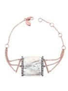 Meira T Mother Of Pearl Bracelet With Diamonds - Rose Gold