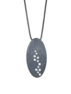 Todd Reed Oval Oxidized Disc Pendant With Diamonds