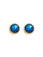 Jamie Joseph Blue Rainbow Moonstone Stud Earrings