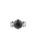 Cathy Waterman Black And Grey Rustic Diamond Leafside Ring