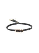 Yannis Sergakis Black Cord Bracelet With Rose Gold Embellishment