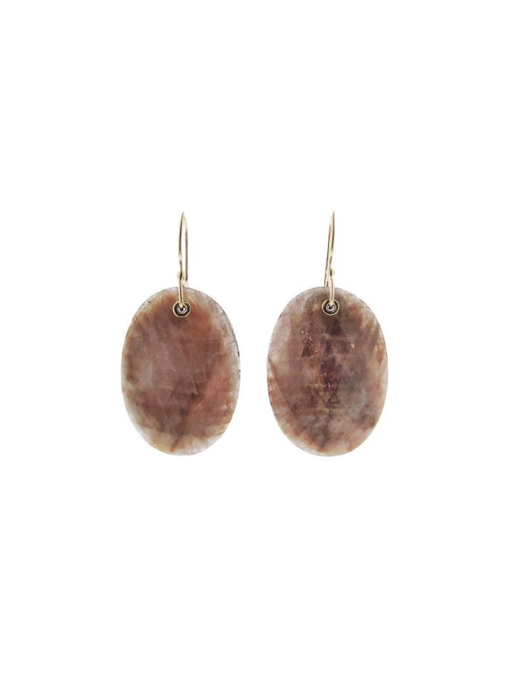 Jamie Joseph Large Oval Pink Sapphire Earrings