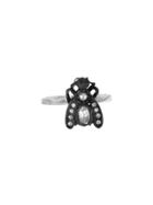 Blackbird And The Snow Topaz And Diamond Bug Ring - Silver