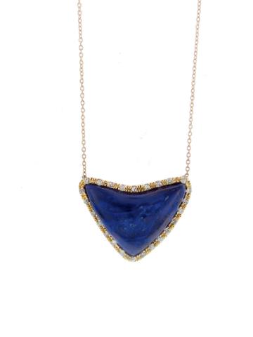 Royal Nomad Azurite Heart Pendant With Diamonds