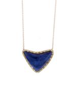 Royal Nomad Azurite Heart Pendant With Diamonds