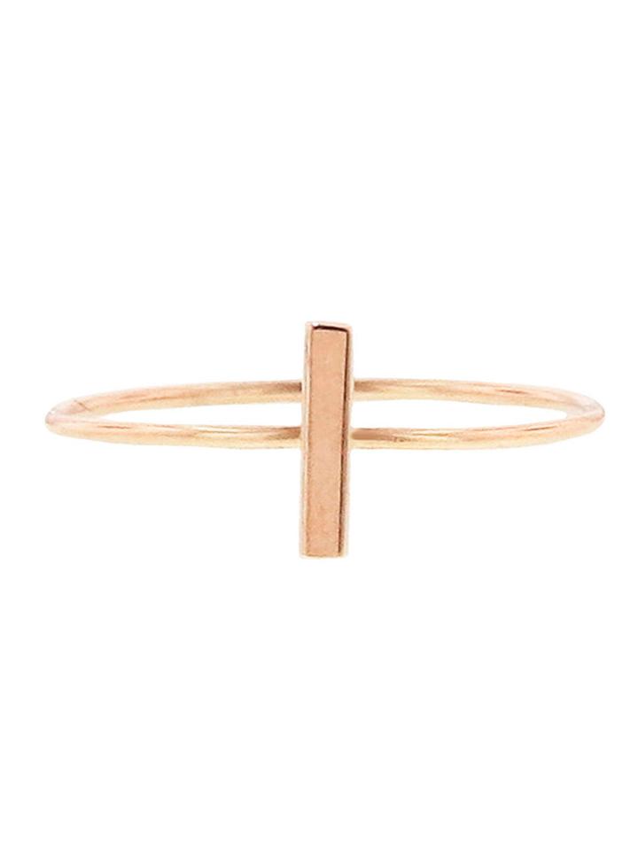 Jennifer Meyer Bar Stacking Ring - Rose Gold