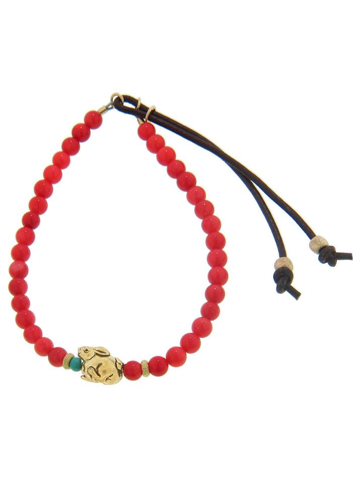 Catherine Michiels Coral Stardust Bracelet With Usagi In Yellow Gold
