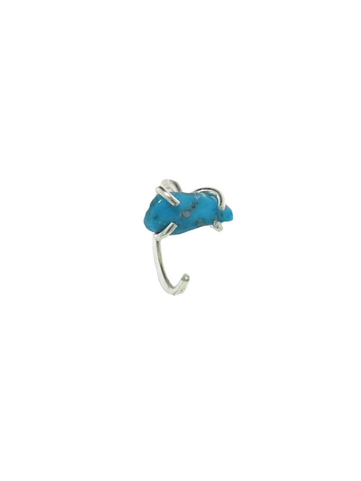 Melissa Joy Manning Single Freeform Turquoise Hug Earring - Silver