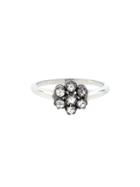 Sethi Couture Rose Cut Diamond Flower Ring In White Gold