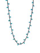 Ten Thousand Things Double Studded Turquoise Bead Choker - Sterling Silver