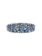 Arunashi Blue And Green Sapphire Bangle With Diamonds
