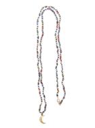 Andrea Fohrman Crescent Moon With Diamond On Multi Bead Necklace