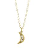 Cathy Waterman Crescent Moon Necklace With Diamonds
