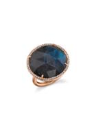 Irene Neuwirth Rose Cut Labradorite Ring With Pave Diamonds - Rose Gold