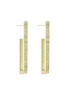 Jennifer Meyer Diamond Pave Rectangle Hoops - Yellow Gold Earrings