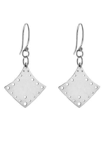 Jane Hollinger Large Anima Dot Drop Earrings In Silver