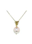 Ten Thousand Things Pearl And Diamond Cluster Necklace In Yellow Gold