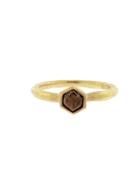 Cathy Waterman Hexagonal Cognac Diamond Ring - 22 Karat Gold