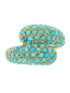 Jennifer Meyer Double Dome Ring In Yellow Gold In Turquoise
