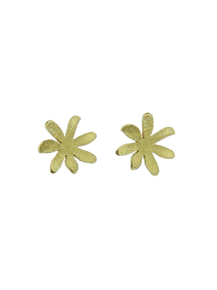 Himatsingka Flat Gold Flower Studs