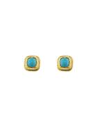 Ara Collection Small Square Turquoise Post Earrings