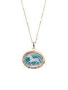 Ylang 23 Agate Horse Cameo Necklace