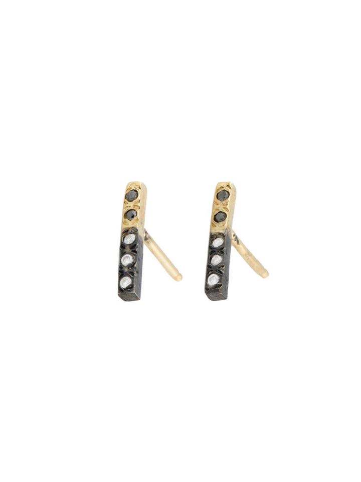 Ariko Textured Diamond Lava Bar Studs