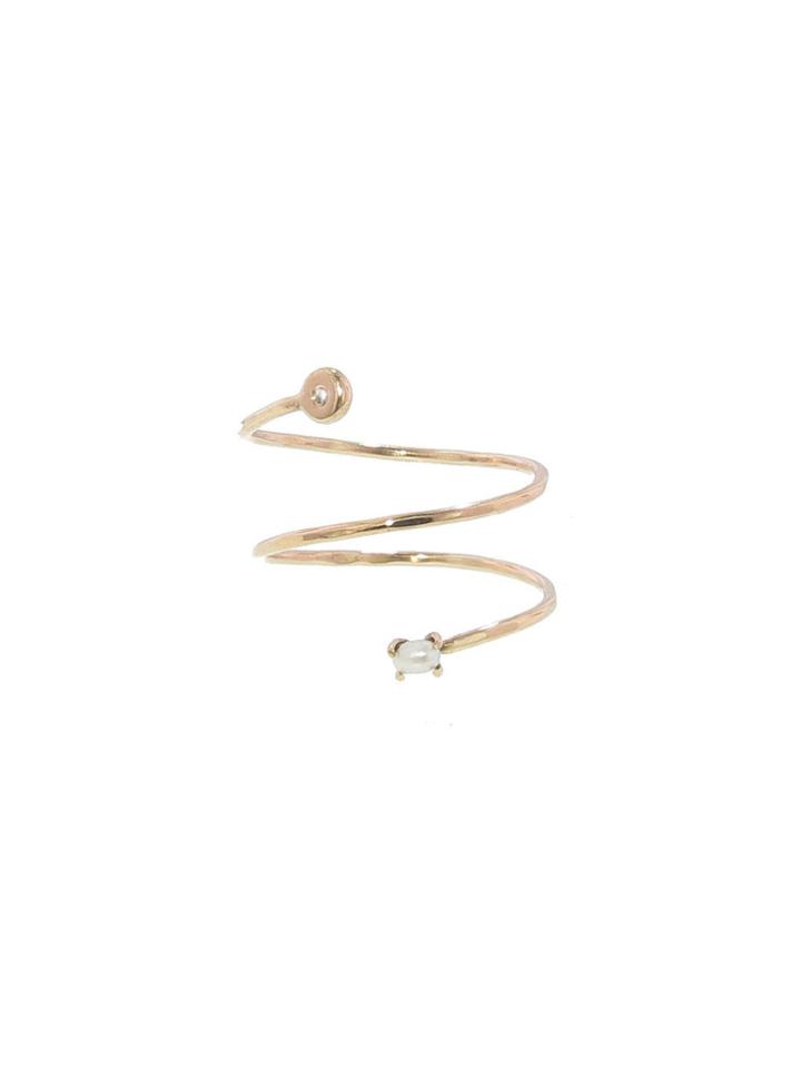 Melissa Joy Manning Fresh Water Pearl And Diamond Spiral Ring