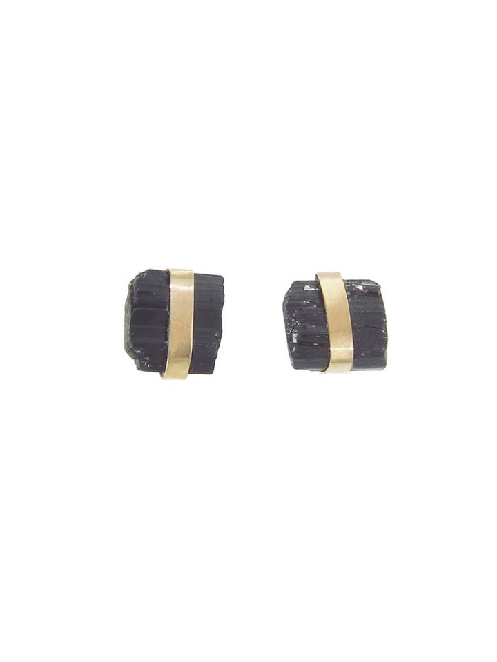 Melissa Joy Manning Raw Black Tourmaline Studs
