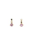 N+a New York Pink Sapphire Stud Earrings With Diamonds