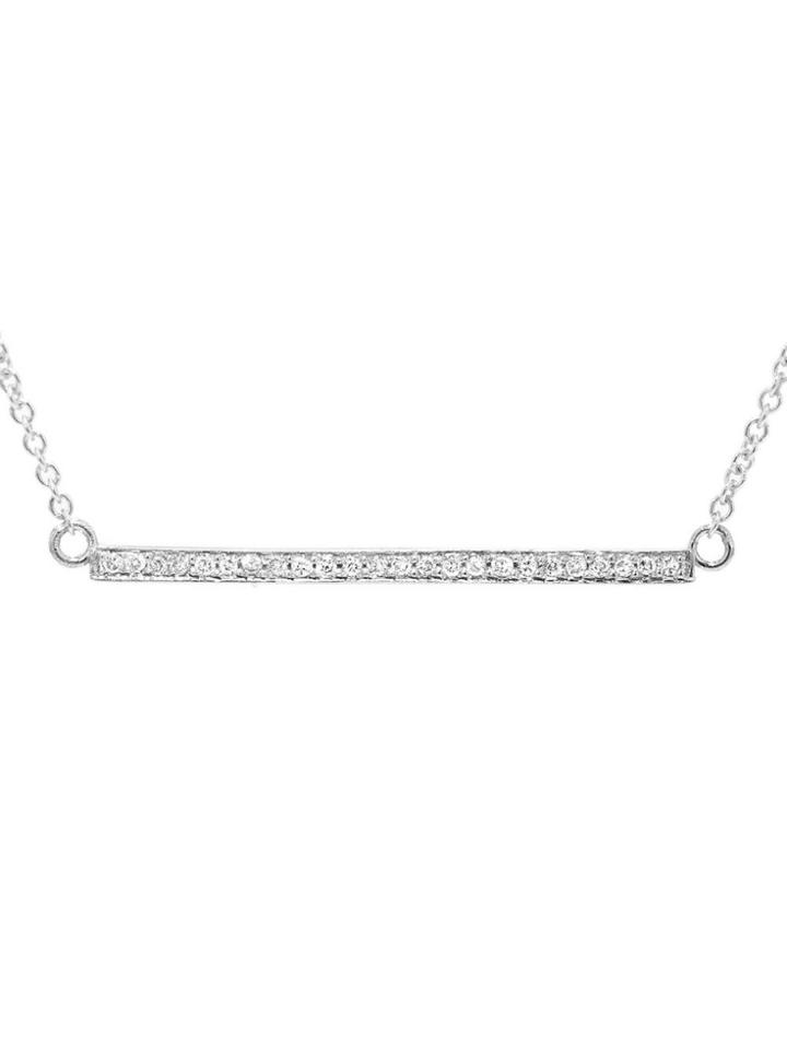 Jennifer Meyer Diamond Stick Necklace - White Gold
