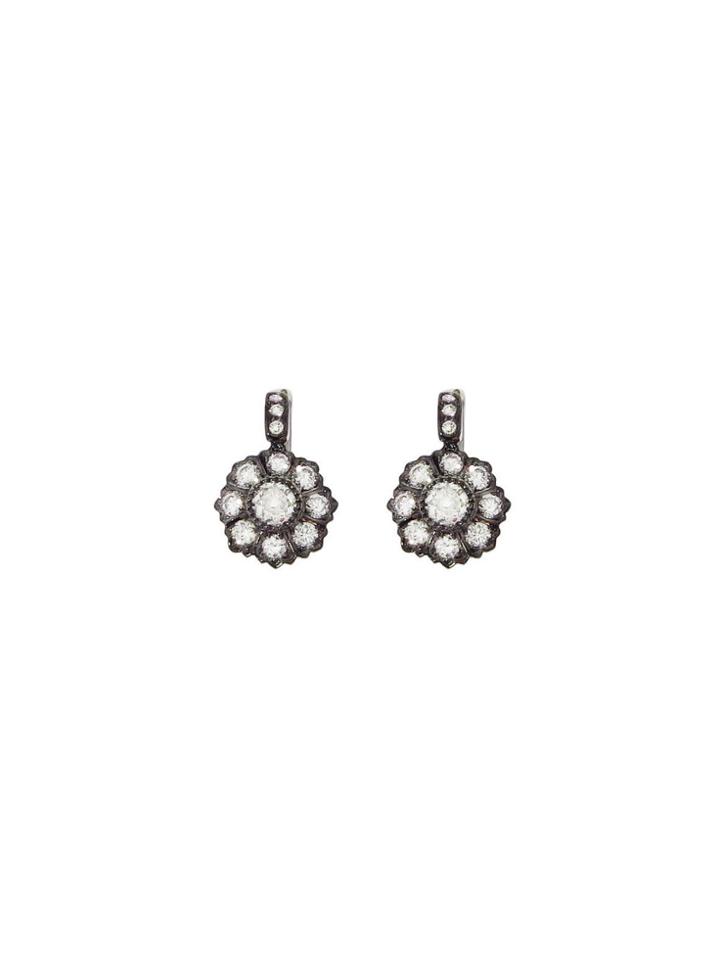 Sethi Couture Short Oxidized Cluster Earrings