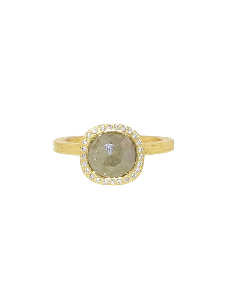 Todd Reed Rose Cut Yellow Diamond Solitaire Ring In Yellow Gold