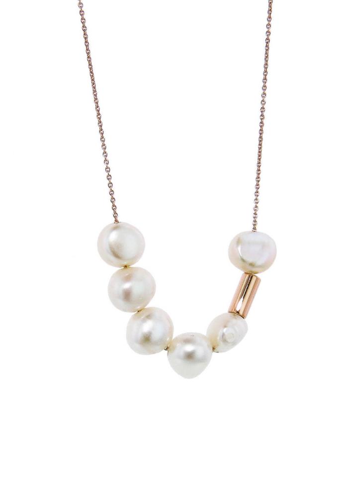 Ginette Ny Pearl And Straw Necklace