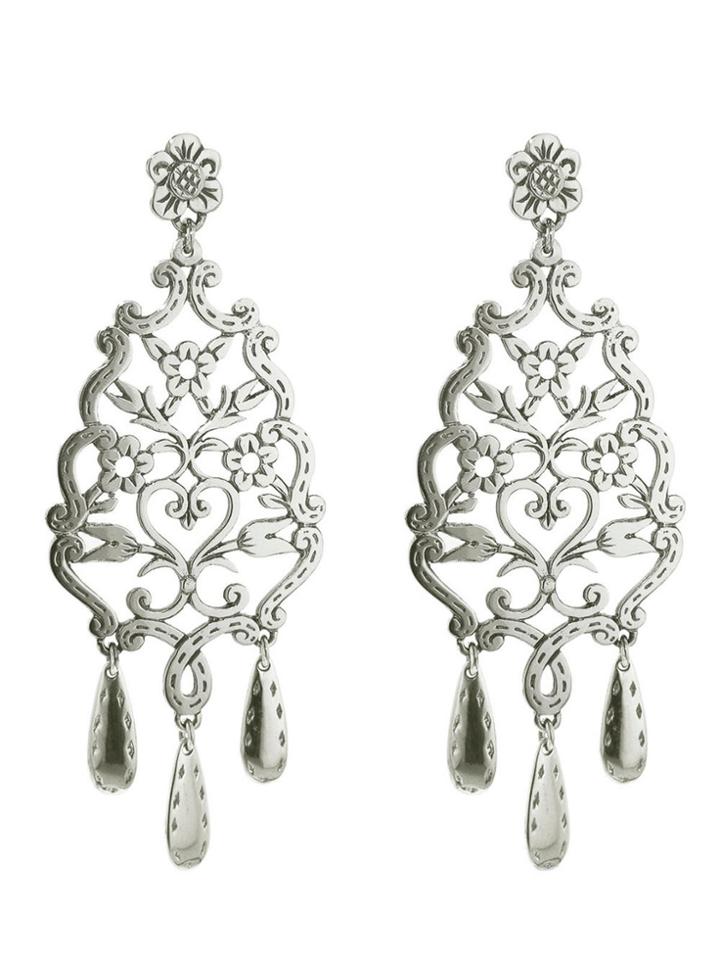 Laurent Gandini Three Drops Chandelier Earrings - Sterling Silver