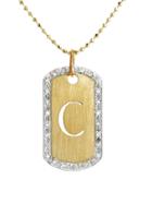 Kacey K Initial Tag Charm With Diamonds - C