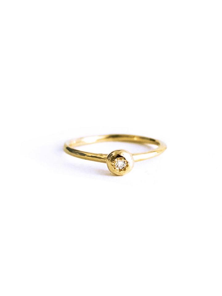 N+a New York Diamond Drop Ring - Gold