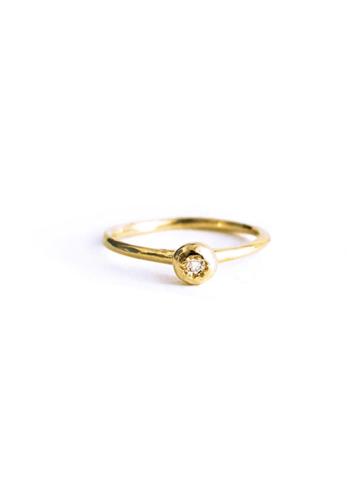 N+a New York Diamond Drop Ring - Gold