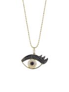 Sydney Evan Medium Eyelash Evil Eye Necklace - Yellow Gold