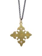 Catherine Michiels Let It Be Cross - Designer Yellow Gold Necklace